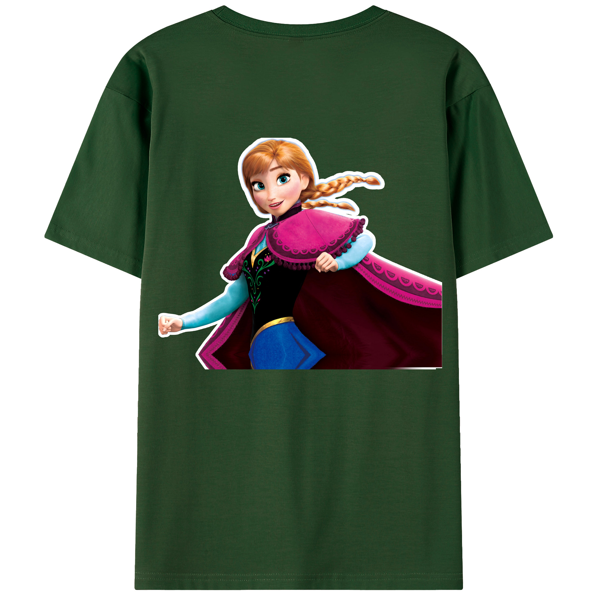 （画像用） アナと雪の女王 アンナ エルサ Frozen Anna Elsa 綿100％半袖Tシャツ（背面プリント）